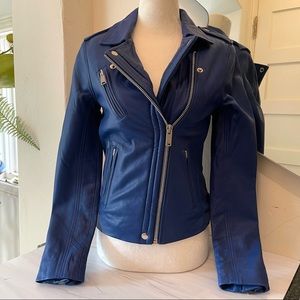 Belle Veré faux leather jacket blue size XS